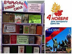 Ко Дню народного единства в Ершовском районе для книголюбов работает книжная выставка