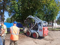 В Ершове начались работы по благоустройству территории для установки Доски почета