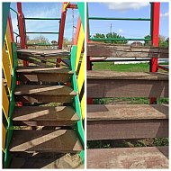 В Ершове продолжается ремонт детских игровых площадок