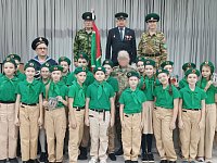 Военнослужащий СВО принял участие в торжественной церемонии посвящения ершовских пятиклассников в юные друзья пограничников