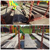 В Ершове продолжается ремонт детских игровых площадок