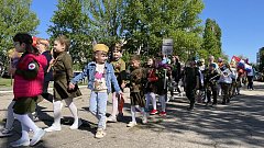В Ершове дошколята приняли участие в шествии «Бессмертного полка»