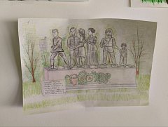 Ко Дню памяти и скорби в детском лагере в г.Ершове организовали выставку  рисунков