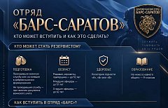 Продолжается набор резервистов в добровольческий отряд «БАРС-Саратов»