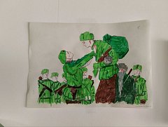 Ко Дню памяти и скорби в детском лагере в г.Ершове организовали выставку  рисунков